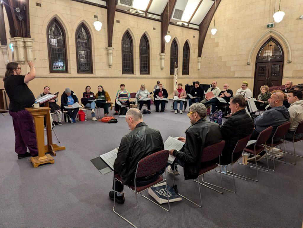 Photo of Qwire rehearsal